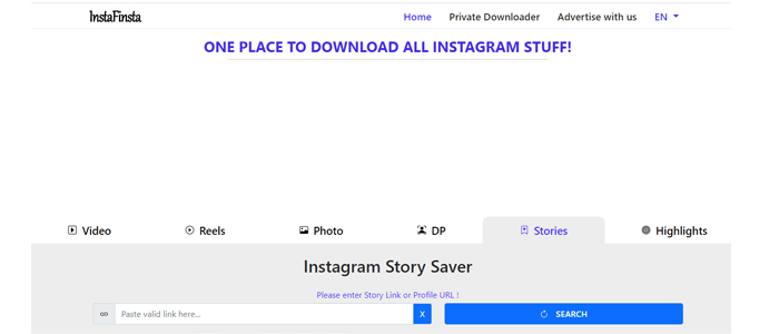InstaFinsta se Instagram Story Download
