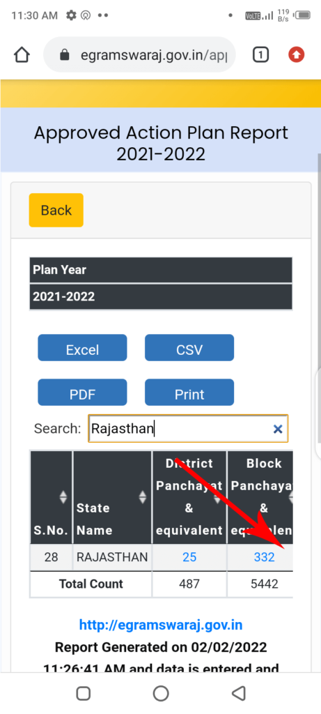 Select Village Panchayat Option